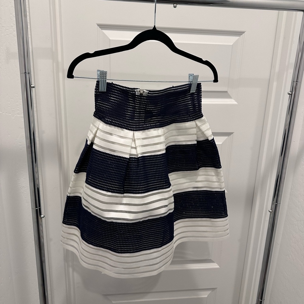 Miami Navy and Cream A-Line Skirt